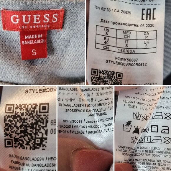 Vtg 90s Guess Womens Gray Knit Logo Spell Out Sweater Sz S Streetwear‎ Hip Hop - Picture 3 of 7